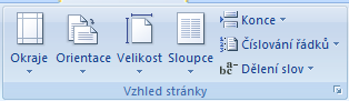 Skupina Vzhled stránky na kartě Rozložení stránky