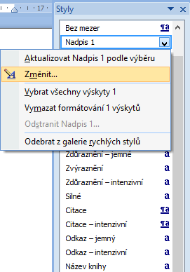 Změnit styl