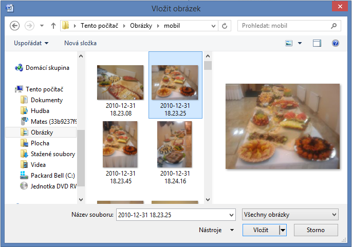 Okno Vložit obrázek
