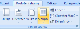 Panel Vzhled stránky