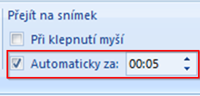 Příkaz Automaticky za:
