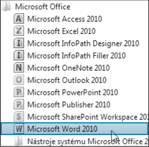 Otevření programu Windows 7