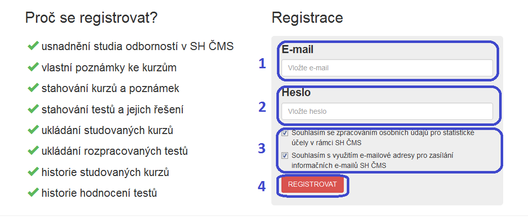 Registrace krok 3